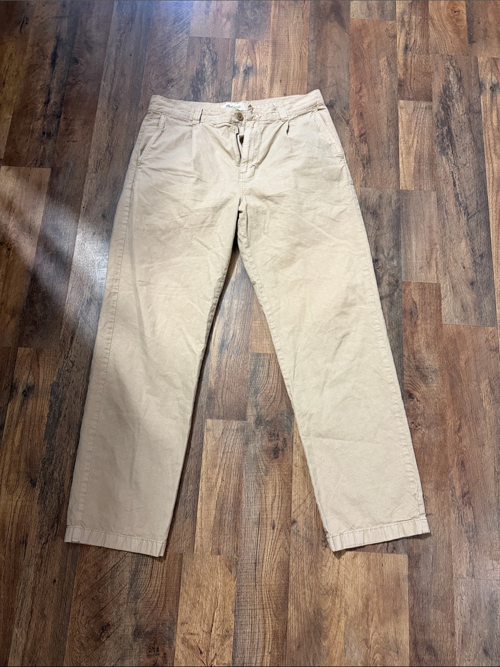 Madewell Men's Tan Chino Pants - Relaxed Straight Fit